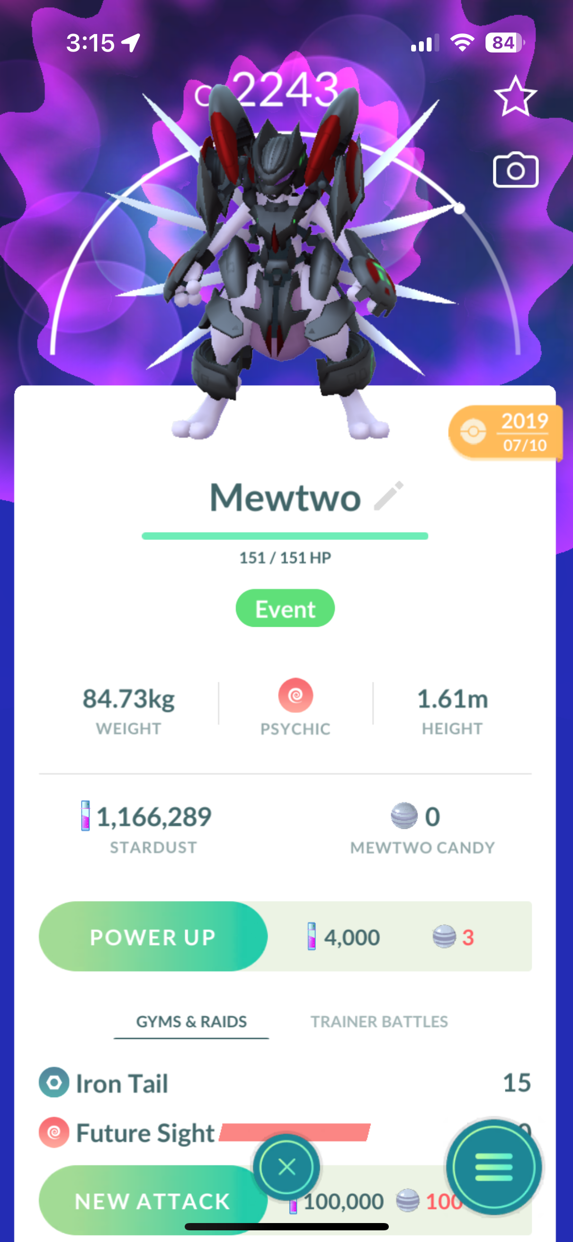 Armored Mewtwo "EVENT" "LEGENDARY" "RARE"