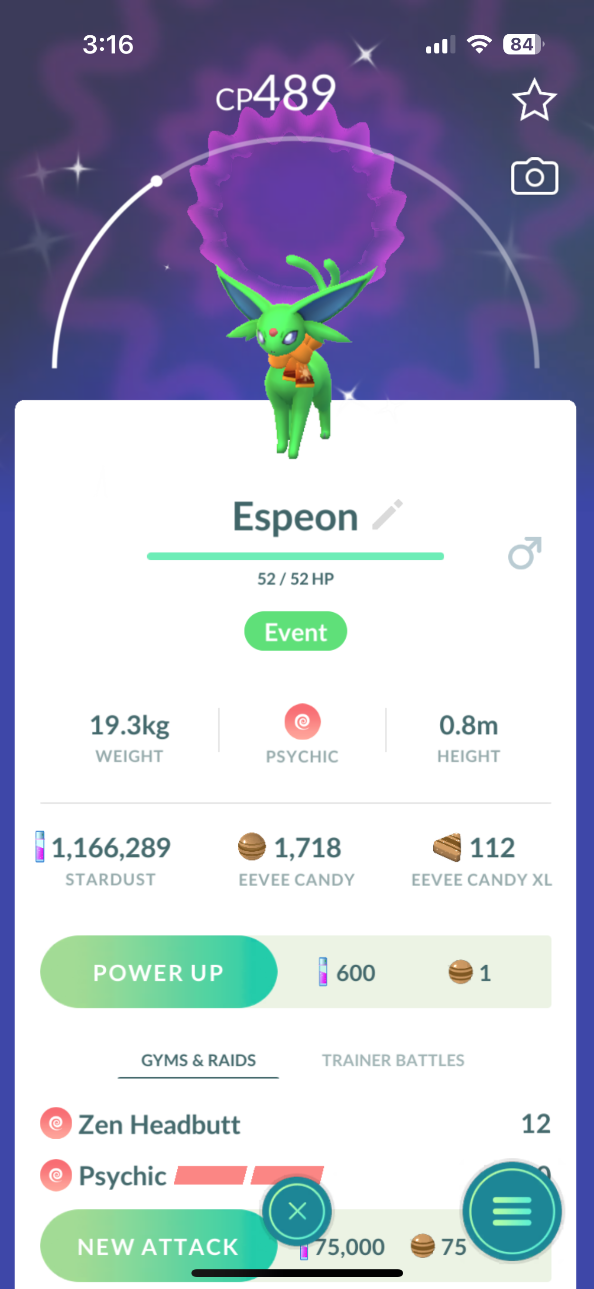 Shiny Espeon with Scarf "SHINY" "EVENT"