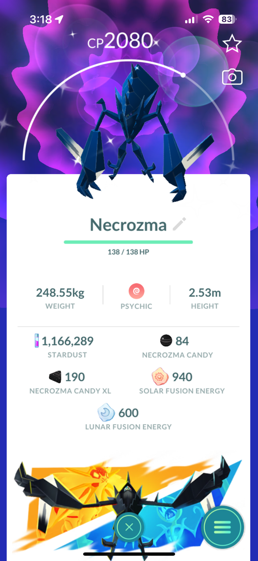 Shiny Necrozma "SHINY" "LEGENDARY"