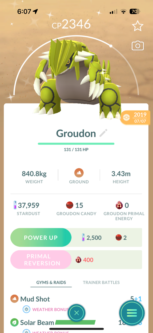 Shiny Groudon "SHINY" "LEGENDARY