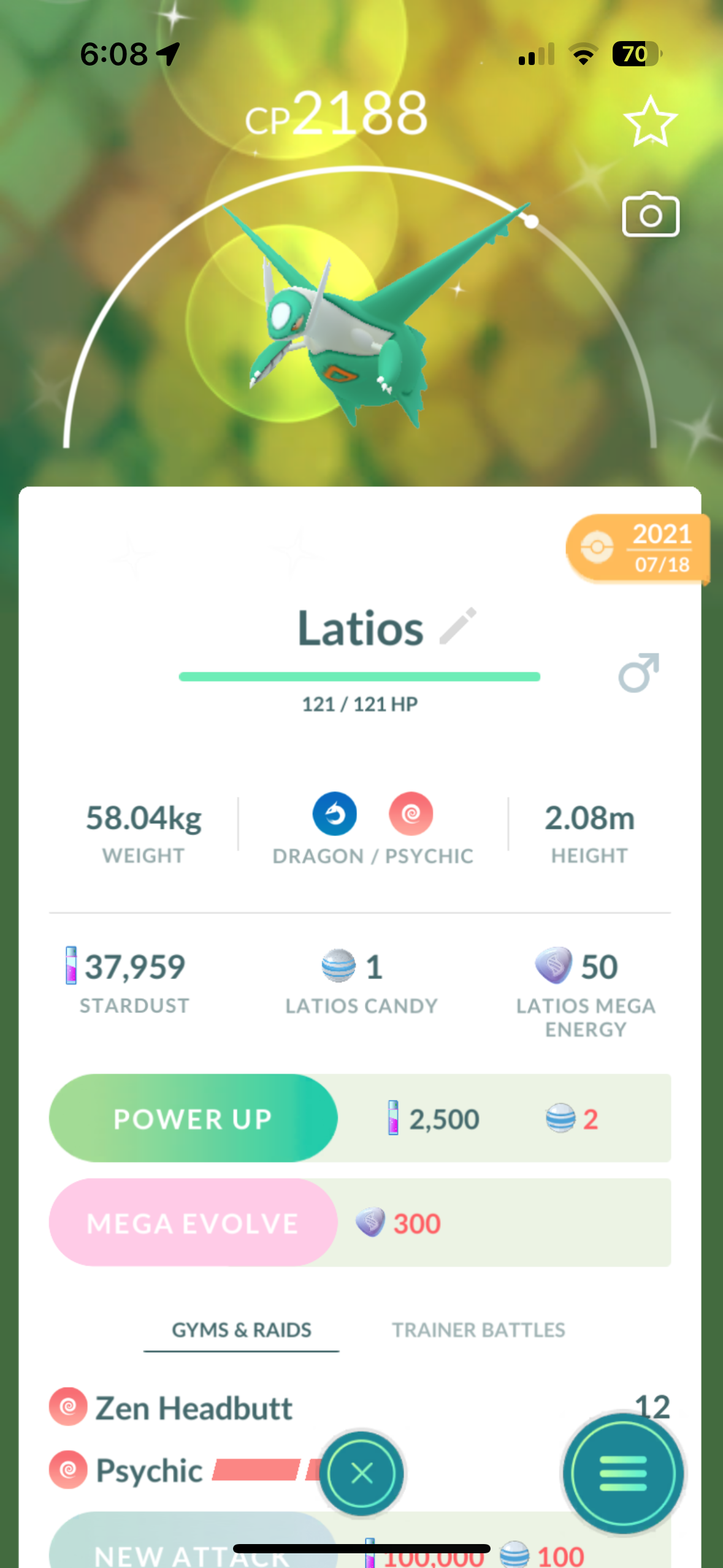 Shiny Latios "SHINY" "LEGENDARY