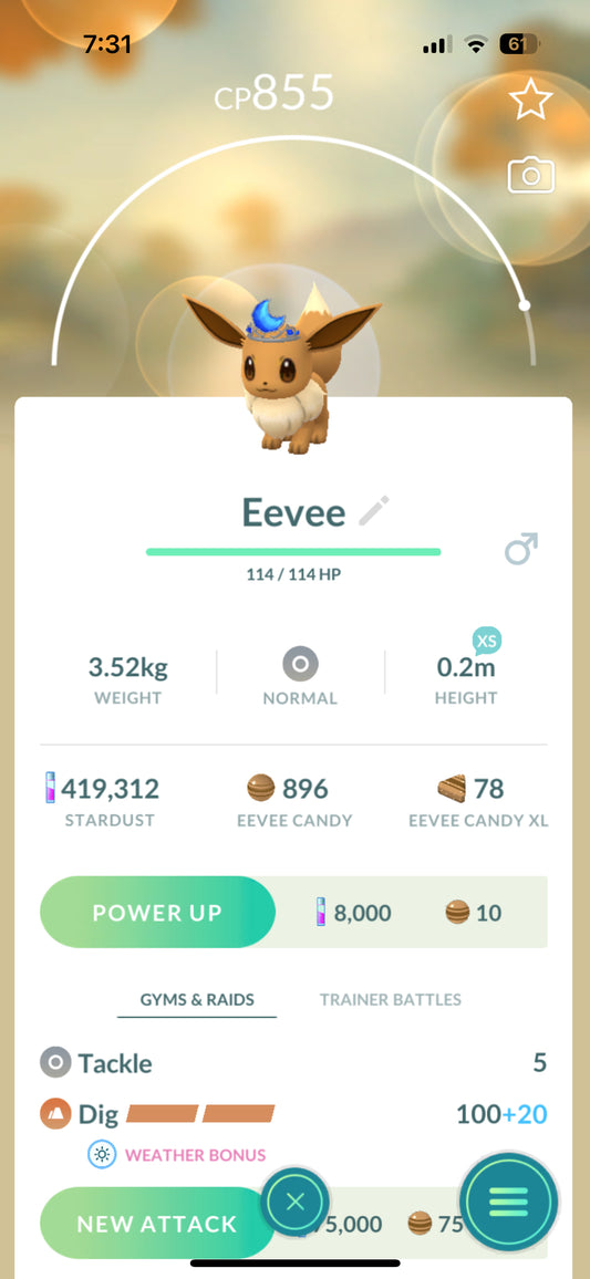 Eevee with Moon Crown "EVENT"