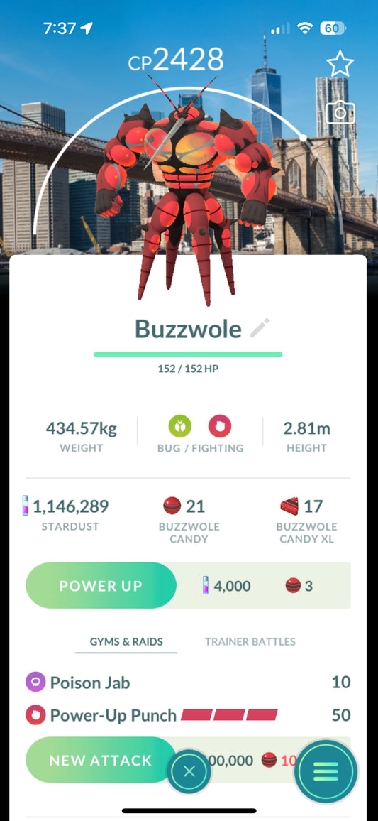 Buzzwole w/ Background (New York) "ULTRABEAST" "BACKGROUND"