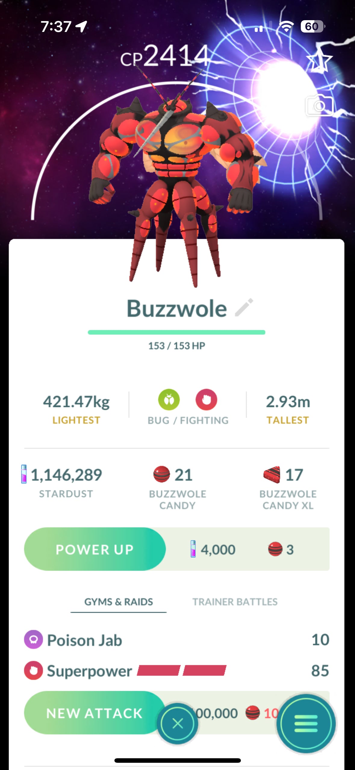 Buzzwole w/ Background (Portal) "ULTRABEAST" "BACKGROUND"