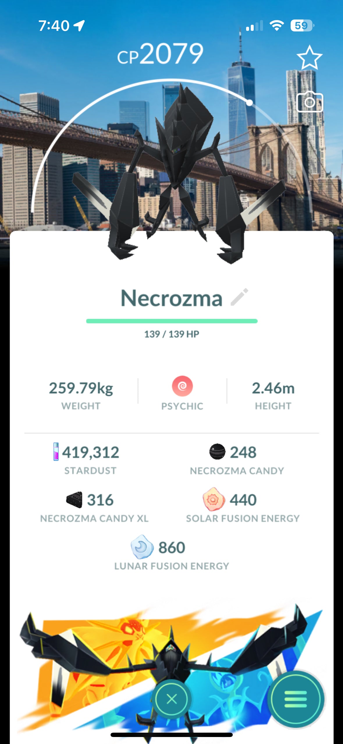 Necrozma w/ Background (New York) "LEGENDARY" "BACKGROUND"