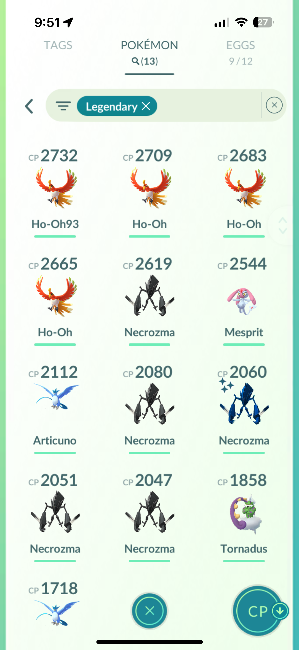 6. Ultra Shiny Collector Account (100+) [Blue Team] Legendary/Event/Background